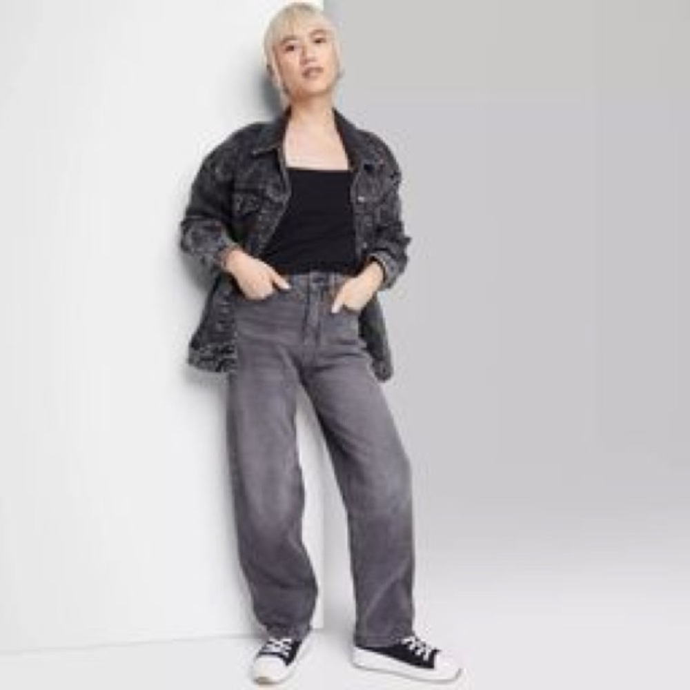 Women's High-Rise 90's Relaxed Straight Jeans - Wild Fable™ Black Wash Sz 10